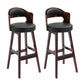 Leather Indoor Counter Stools Industrial Wood Bar Stools with Round Seat Red 2 Piece Set Clearhalo 'Bar Furniture' 'Bar Stools' 'bar_stools' 'furn' 'furn_bar_stools' 'furniture_bar_stools' 'Kitchen & Dining Furniture' 'kitchen&dining_furn' 'kitchen' 'kitchen_furn' Furniture' 4654346