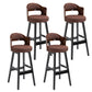 Leather Indoor Counter Stools Industrial Wood Bar Stools with Round Seat Coffee 4 Piece Set Clearhalo 'Bar Furniture' 'Bar Stools' 'bar_stools' 'furn' 'furn_bar_stools' 'furniture_bar_stools' 'Kitchen & Dining Furniture' 'kitchen&dining_furn' 'kitchen' 'kitchen_furn' Furniture' 4654356