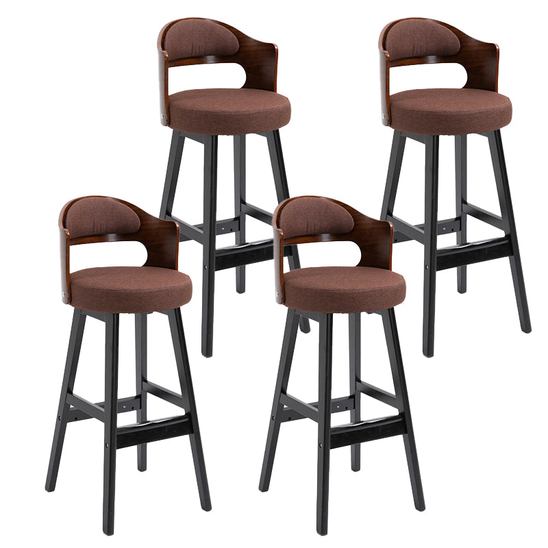 Leather Indoor Counter Stools Industrial Wood Bar Stools with Round Seat Coffee 4 Piece Set Clearhalo 'Bar Furniture' 'Bar Stools' 'bar_stools' 'furn' 'furn_bar_stools' 'furniture_bar_stools' 'Kitchen & Dining Furniture' 'kitchen&dining_furn' 'kitchen' 'kitchen_furn' Furniture' 4654356