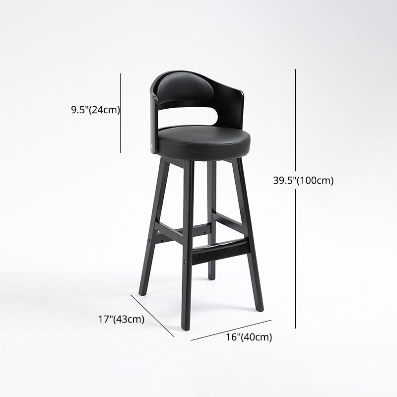 Leather Indoor Counter Stools Industrial Wood Bar Stools with Round Seat Clearhalo 'Bar Furniture' 'Bar Stools' 'bar_stools' 'furn' 'furn_bar_stools' 'furniture_bar_stools' 'Kitchen & Dining Furniture' 'kitchen&dining_furn' 'kitchen' 'kitchen_furn' Furniture' 4654360