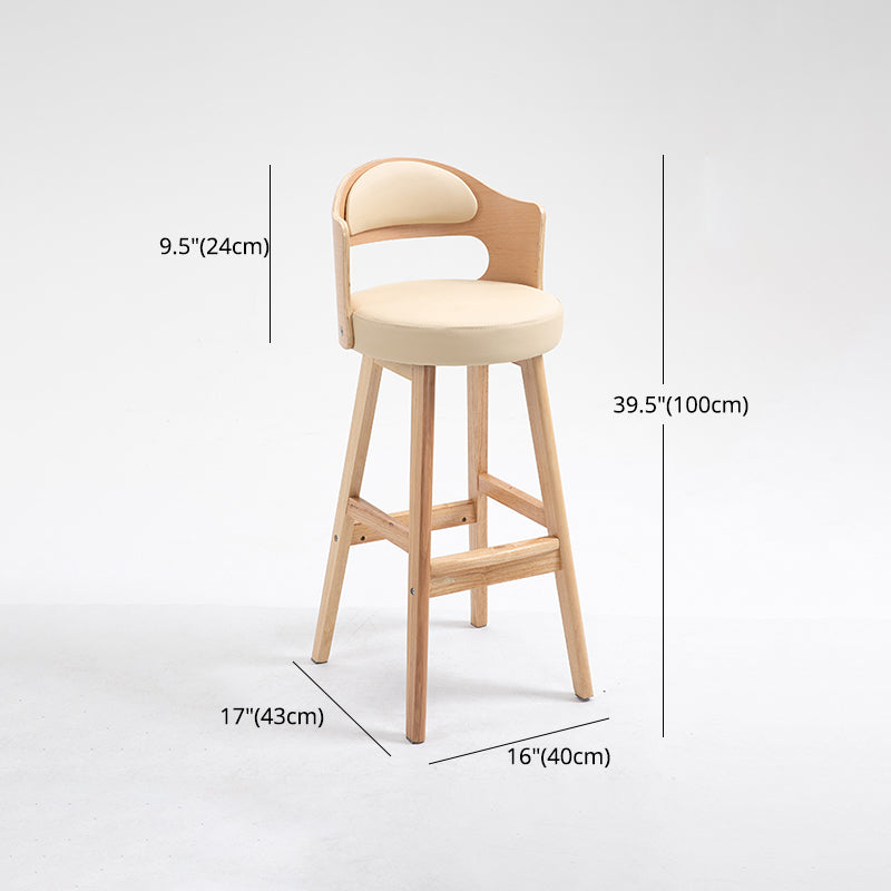 Leather Indoor Counter Stools Industrial Wood Bar Stools with Round Seat Clearhalo 'Bar Furniture' 'Bar Stools' 'bar_stools' 'furn' 'furn_bar_stools' 'furniture_bar_stools' 'Kitchen & Dining Furniture' 'kitchen&dining_furn' 'kitchen' 'kitchen_furn' Furniture' 4654362