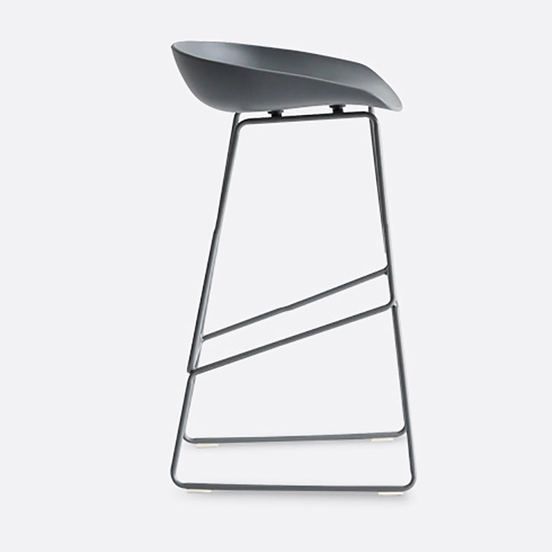 Nordic Indoor Low Back Barstool Simple Iron Tall Stool with Plastic Seat Grey 1 Piece Clearhalo 'Bar Furniture' 'Bar Stools' 'bar_stools' 'furn' 'furn_bar_stools' 'furniture_bar_stools' 'Kitchen & Dining Furniture' 'kitchen&dining_furn' 'kitchen' 'kitchen_furn' Furniture' 4654369