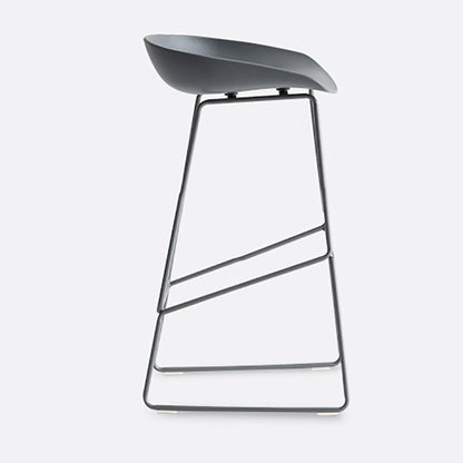 Nordic Indoor Low Back Barstool Simple Iron Tall Stool with Plastic Seat Grey 1 Piece Clearhalo 'Bar Furniture' 'Bar Stools' 'bar_stools' 'furn' 'furn_bar_stools' 'furniture_bar_stools' 'Kitchen & Dining Furniture' 'kitchen&dining_furn' 'kitchen' 'kitchen_furn' Furniture' 4654369