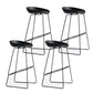 Nordic Indoor Low Back Barstool Simple Iron Tall Stool with Plastic Seat Black 4 Piece Set Clearhalo 'Bar Furniture' 'Bar Stools' 'bar_stools' 'furn' 'furn_bar_stools' 'furniture_bar_stools' 'Kitchen & Dining Furniture' 'kitchen&dining_furn' 'kitchen' 'kitchen_furn' Furniture' 4654388
