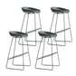 Nordic Indoor Low Back Barstool Simple Iron Tall Stool with Plastic Seat Green 4 Piece Set Clearhalo 'Bar Furniture' 'Bar Stools' 'bar_stools' 'furn' 'furn_bar_stools' 'furniture_bar_stools' 'Kitchen & Dining Furniture' 'kitchen&dining_furn' 'kitchen' 'kitchen_furn' Furniture' 4654395