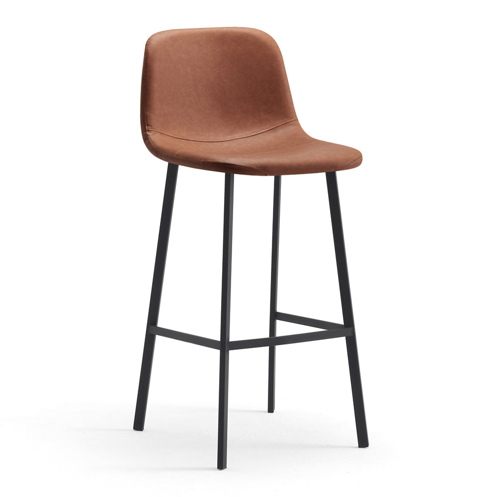 Contemporary Metal Leather Bar Stools Indoor Barstool with Iron Legs Clearhalo 'Bar Furniture' 'Bar Stools' 'bar_stools' 'furn' 'furn_bar_stools' 'furniture_bar_stools' 'Kitchen & Dining Furniture' 'kitchen&dining_furn' 'kitchen' 'kitchen_furn' Furniture' 4654406