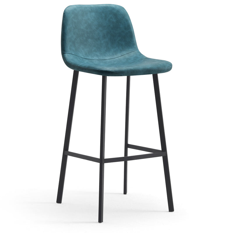 Contemporary Metal Leather Bar Stools Indoor Barstool with Iron Legs Aqua 1 Piece Bar Stool(30"H) Clearhalo 'Bar Furniture' 'Bar Stools' 'bar_stools' 'furn' 'furn_bar_stools' 'furniture_bar_stools' 'Kitchen & Dining Furniture' 'kitchen&dining_furn' 'kitchen' 'kitchen_furn' Furniture' 4654416