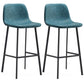 Contemporary Metal Leather Bar Stools Indoor Barstool with Iron Legs Aqua 2 Piece Set Bar Stool(30"H) Clearhalo 'Bar Furniture' 'Bar Stools' 'bar_stools' 'furn' 'furn_bar_stools' 'furniture_bar_stools' 'Kitchen & Dining Furniture' 'kitchen&dining_furn' 'kitchen' 'kitchen_furn' Furniture' 4654419