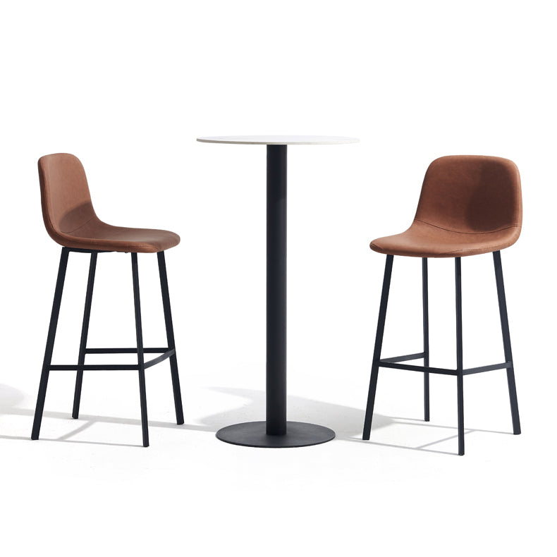 Contemporary Metal Leather Bar Stools Indoor Barstool with Iron Legs Clearhalo 'Bar Furniture' 'Bar Stools' 'bar_stools' 'furn' 'furn_bar_stools' 'furniture_bar_stools' 'Kitchen & Dining Furniture' 'kitchen&dining_furn' 'kitchen' 'kitchen_furn' Furniture' 4654420