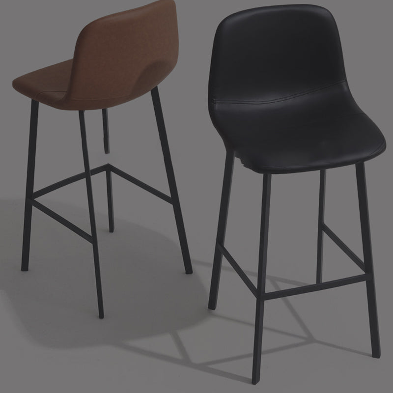 Contemporary Metal Leather Bar Stools Indoor Barstool with Iron Legs Clearhalo 'Bar Furniture' 'Bar Stools' 'bar_stools' 'furn' 'furn_bar_stools' 'furniture_bar_stools' 'Kitchen & Dining Furniture' 'kitchen&dining_furn' 'kitchen' 'kitchen_furn' Furniture' 4654422
