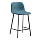 Contemporary Metal Leather Bar Stools Indoor Barstool with Iron Legs Aqua 1 Piece Counter Stool(26"H) Clearhalo 'Bar Furniture' 'Bar Stools' 'bar_stools' 'furn' 'furn_bar_stools' 'furniture_bar_stools' 'Kitchen & Dining Furniture' 'kitchen&dining_furn' 'kitchen' 'kitchen_furn' Furniture' 4654423