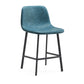 Contemporary Metal Leather Bar Stools Indoor Barstool with Iron Legs Aqua 1 Piece Short Stool(22"H) Clearhalo 'Bar Furniture' 'Bar Stools' 'bar_stools' 'furn' 'furn_bar_stools' 'furniture_bar_stools' 'Kitchen & Dining Furniture' 'kitchen&dining_furn' 'kitchen' 'kitchen_furn' Furniture' 4654426