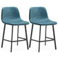 Contemporary Metal Leather Bar Stools Indoor Barstool with Iron Legs Aqua 2 Piece Set Short Stool(22"H) Clearhalo 'Bar Furniture' 'Bar Stools' 'bar_stools' 'furn' 'furn_bar_stools' 'furniture_bar_stools' 'Kitchen & Dining Furniture' 'kitchen&dining_furn' 'kitchen' 'kitchen_furn' Furniture' 4654427