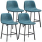 Contemporary Metal Leather Bar Stools Indoor Barstool with Iron Legs Aqua 4 Piece Set Short Stool(22"H) Clearhalo 'Bar Furniture' 'Bar Stools' 'bar_stools' 'furn' 'furn_bar_stools' 'furniture_bar_stools' 'Kitchen & Dining Furniture' 'kitchen&dining_furn' 'kitchen' 'kitchen_furn' Furniture' 4654428