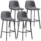 Contemporary Metal Leather Bar Stools Indoor Barstool with Iron Legs Grey 4 Piece Set Bar Stool(30"H) Clearhalo 'Bar Furniture' 'Bar Stools' 'bar_stools' 'furn' 'furn_bar_stools' 'furniture_bar_stools' 'Kitchen & Dining Furniture' 'kitchen&dining_furn' 'kitchen' 'kitchen_furn' Furniture' 4654431
