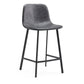 Contemporary Metal Leather Bar Stools Indoor Barstool with Iron Legs Grey 1 Piece Counter Stool(26"H) Clearhalo 'Bar Furniture' 'Bar Stools' 'bar_stools' 'furn' 'furn_bar_stools' 'furniture_bar_stools' 'Kitchen & Dining Furniture' 'kitchen&dining_furn' 'kitchen' 'kitchen_furn' Furniture' 4654432