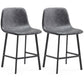 Contemporary Metal Leather Bar Stools Indoor Barstool with Iron Legs Grey 2 Piece Set Short Stool(22"H) Clearhalo 'Bar Furniture' 'Bar Stools' 'bar_stools' 'furn' 'furn_bar_stools' 'furniture_bar_stools' 'Kitchen & Dining Furniture' 'kitchen&dining_furn' 'kitchen' 'kitchen_furn' Furniture' 4654436