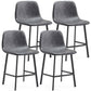 Contemporary Metal Leather Bar Stools Indoor Barstool with Iron Legs Grey 4 Piece Set Short Stool(22"H) Clearhalo 'Bar Furniture' 'Bar Stools' 'bar_stools' 'furn' 'furn_bar_stools' 'furniture_bar_stools' 'Kitchen & Dining Furniture' 'kitchen&dining_furn' 'kitchen' 'kitchen_furn' Furniture' 4654437