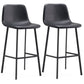 Contemporary Metal Leather Bar Stools Indoor Barstool with Iron Legs Black 2 Piece Set Bar Stool(30"H) Clearhalo 'Bar Furniture' 'Bar Stools' 'bar_stools' 'furn' 'furn_bar_stools' 'furniture_bar_stools' 'Kitchen & Dining Furniture' 'kitchen&dining_furn' 'kitchen' 'kitchen_furn' Furniture' 4654439