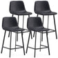 Contemporary Metal Leather Bar Stools Indoor Barstool with Iron Legs Black 4 Piece Set Counter Stool(26"H) Clearhalo 'Bar Furniture' 'Bar Stools' 'bar_stools' 'furn' 'furn_bar_stools' 'furniture_bar_stools' 'Kitchen & Dining Furniture' 'kitchen&dining_furn' 'kitchen' 'kitchen_furn' Furniture' 4654443