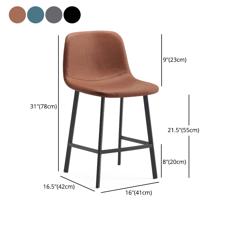 Contemporary Metal Leather Bar Stools Indoor Barstool with Iron Legs Clearhalo 'Bar Furniture' 'Bar Stools' 'bar_stools' 'furn' 'furn_bar_stools' 'furniture_bar_stools' 'Kitchen & Dining Furniture' 'kitchen&dining_furn' 'kitchen' 'kitchen_furn' Furniture' 4654447