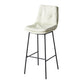 Contemporary Metal Leather Bar Stools Indoor Barstool with Iron Legs and Footrest White 1 Piece Bar Stool(30"H) Clearhalo 'Bar Furniture' 'Bar Stools' 'bar_stools' 'furn' 'furn_bar_stools' 'furniture_bar_stools' 'Kitchen & Dining Furniture' 'kitchen&dining_furn' 'kitchen' 'kitchen_furn' Furniture' 4654451