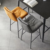 Contemporary Metal Leather Bar Stools Indoor Barstool with Iron Legs and Footrest Clearhalo 'Bar Furniture' 'Bar Stools' 'bar_stools' 'furn' 'furn_bar_stools' 'furniture_bar_stools' 'Kitchen & Dining Furniture' 'kitchen&dining_furn' 'kitchen' 'kitchen_furn' Furniture' 4654453