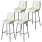 Contemporary Metal Leather Bar Stools Indoor Barstool with Iron Legs and Footrest White 4 Piece Set Bar Stool(30"H) Clearhalo 'Bar Furniture' 'Bar Stools' 'bar_stools' 'furn' 'furn_bar_stools' 'furniture_bar_stools' 'Kitchen & Dining Furniture' 'kitchen&dining_furn' 'kitchen' 'kitchen_furn' Furniture' 4654454