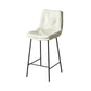 Contemporary Metal Leather Bar Stools Indoor Barstool with Iron Legs and Footrest White 1 Piece Counter Stool(26"H) Clearhalo 'Bar Furniture' 'Bar Stools' 'bar_stools' 'furn' 'furn_bar_stools' 'furniture_bar_stools' 'Kitchen & Dining Furniture' 'kitchen&dining_furn' 'kitchen' 'kitchen_furn' Furniture' 4654456