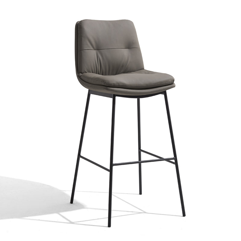 Contemporary Metal Leather Bar Stools Indoor Barstool with Iron Legs and Footrest Clearhalo 'Bar Furniture' 'Bar Stools' 'bar_stools' 'furn' 'furn_bar_stools' 'furniture_bar_stools' 'Kitchen & Dining Furniture' 'kitchen&dining_furn' 'kitchen' 'kitchen_furn' Furniture' 4654458