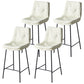 Contemporary Metal Leather Bar Stools Indoor Barstool with Iron Legs and Footrest White 4 Piece Set Counter Stool(26"H) Clearhalo 'Bar Furniture' 'Bar Stools' 'bar_stools' 'furn' 'furn_bar_stools' 'furniture_bar_stools' 'Kitchen & Dining Furniture' 'kitchen&dining_furn' 'kitchen' 'kitchen_furn' Furniture' 4654460