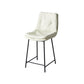 Contemporary Metal Leather Bar Stools Indoor Barstool with Iron Legs and Footrest White 1 Piece Short Stool(22"H) Clearhalo 'Bar Furniture' 'Bar Stools' 'bar_stools' 'furn' 'furn_bar_stools' 'furniture_bar_stools' 'Kitchen & Dining Furniture' 'kitchen&dining_furn' 'kitchen' 'kitchen_furn' Furniture' 4654462