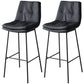 Contemporary Metal Leather Bar Stools Indoor Barstool with Iron Legs and Footrest Black 2 Piece Set Bar Stool(30"H) Clearhalo 'Bar Furniture' 'Bar Stools' 'bar_stools' 'furn' 'furn_bar_stools' 'furniture_bar_stools' 'Kitchen & Dining Furniture' 'kitchen&dining_furn' 'kitchen' 'kitchen_furn' Furniture' 4654471