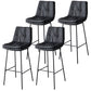 Contemporary Metal Leather Bar Stools Indoor Barstool with Iron Legs and Footrest Black 4 Piece Set Bar Stool(30"H) Clearhalo 'Bar Furniture' 'Bar Stools' 'bar_stools' 'furn' 'furn_bar_stools' 'furniture_bar_stools' 'Kitchen & Dining Furniture' 'kitchen&dining_furn' 'kitchen' 'kitchen_furn' Furniture' 4654473