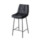Contemporary Metal Leather Bar Stools Indoor Barstool with Iron Legs and Footrest Black 1 Piece Counter Stool(26"H) Clearhalo 'Bar Furniture' 'Bar Stools' 'bar_stools' 'furn' 'furn_bar_stools' 'furniture_bar_stools' 'Kitchen & Dining Furniture' 'kitchen&dining_furn' 'kitchen' 'kitchen_furn' Furniture' 4654475