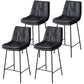 Contemporary Metal Leather Bar Stools Indoor Barstool with Iron Legs and Footrest Black 4 Piece Set Counter Stool(26"H) Clearhalo 'Bar Furniture' 'Bar Stools' 'bar_stools' 'furn' 'furn_bar_stools' 'furniture_bar_stools' 'Kitchen & Dining Furniture' 'kitchen&dining_furn' 'kitchen' 'kitchen_furn' Furniture' 4654478