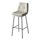Contemporary Metal Leather Bar Stools Indoor Barstool with Iron Legs and Footrest Light Gray 1 Piece Bar Stool(30"H) Clearhalo 'Bar Furniture' 'Bar Stools' 'bar_stools' 'furn' 'furn_bar_stools' 'furniture_bar_stools' 'Kitchen & Dining Furniture' 'kitchen&dining_furn' 'kitchen' 'kitchen_furn' Furniture' 4654483