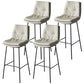 Contemporary Metal Leather Bar Stools Indoor Barstool with Iron Legs and Footrest Light Gray 4 Piece Set Bar Stool(30"H) Clearhalo 'Bar Furniture' 'Bar Stools' 'bar_stools' 'furn' 'furn_bar_stools' 'furniture_bar_stools' 'Kitchen & Dining Furniture' 'kitchen&dining_furn' 'kitchen' 'kitchen_furn' Furniture' 4654485