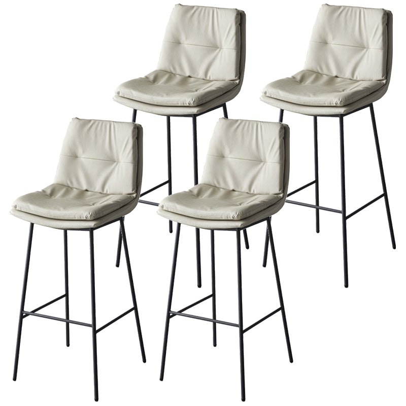 Contemporary Metal Leather Bar Stools Indoor Barstool with Iron Legs and Footrest Light Gray 4 Piece Set Bar Stool(30"H) Clearhalo 'Bar Furniture' 'Bar Stools' 'bar_stools' 'furn' 'furn_bar_stools' 'furniture_bar_stools' 'Kitchen & Dining Furniture' 'kitchen&dining_furn' 'kitchen' 'kitchen_furn' Furniture' 4654485