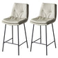 Contemporary Metal Leather Bar Stools Indoor Barstool with Iron Legs and Footrest Light Gray 2 Piece Set Counter Stool(26"H) Clearhalo 'Bar Furniture' 'Bar Stools' 'bar_stools' 'furn' 'furn_bar_stools' 'furniture_bar_stools' 'Kitchen & Dining Furniture' 'kitchen&dining_furn' 'kitchen' 'kitchen_furn' Furniture' 4654487
