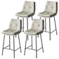 Contemporary Metal Leather Bar Stools Indoor Barstool with Iron Legs and Footrest Light Gray 4 Piece Set Counter Stool(26"H) Clearhalo 'Bar Furniture' 'Bar Stools' 'bar_stools' 'furn' 'furn_bar_stools' 'furniture_bar_stools' 'Kitchen & Dining Furniture' 'kitchen&dining_furn' 'kitchen' 'kitchen_furn' Furniture' 4654488