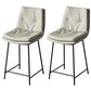 Contemporary Metal Leather Bar Stools Indoor Barstool with Iron Legs and Footrest Light Gray 2 Piece Set Short Stool(22"H) Clearhalo 'Bar Furniture' 'Bar Stools' 'bar_stools' 'furn' 'furn_bar_stools' 'furniture_bar_stools' 'Kitchen & Dining Furniture' 'kitchen&dining_furn' 'kitchen' 'kitchen_furn' Furniture' 4654490