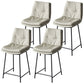 Contemporary Metal Leather Bar Stools Indoor Barstool with Iron Legs and Footrest Light Gray 4 Piece Set Short Stool(22"H) Clearhalo 'Bar Furniture' 'Bar Stools' 'bar_stools' 'furn' 'furn_bar_stools' 'furniture_bar_stools' 'Kitchen & Dining Furniture' 'kitchen&dining_furn' 'kitchen' 'kitchen_furn' Furniture' 4654491