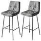 Contemporary Metal Leather Bar Stools Indoor Barstool with Iron Legs and Footrest Dark Gray 2 Piece Set Bar Stool(30"H) Clearhalo 'Bar Furniture' 'Bar Stools' 'bar_stools' 'furn' 'furn_bar_stools' 'furniture_bar_stools' 'Kitchen & Dining Furniture' 'kitchen&dining_furn' 'kitchen' 'kitchen_furn' Furniture' 4654493