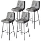 Contemporary Metal Leather Bar Stools Indoor Barstool with Iron Legs and Footrest Dark Gray 4 Piece Set Bar Stool(30"H) Clearhalo 'Bar Furniture' 'Bar Stools' 'bar_stools' 'furn' 'furn_bar_stools' 'furniture_bar_stools' 'Kitchen & Dining Furniture' 'kitchen&dining_furn' 'kitchen' 'kitchen_furn' Furniture' 4654494