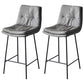 Contemporary Metal Leather Bar Stools Indoor Barstool with Iron Legs and Footrest Dark Gray 2 Piece Set Counter Stool(26"H) Clearhalo 'Bar Furniture' 'Bar Stools' 'bar_stools' 'furn' 'furn_bar_stools' 'furniture_bar_stools' 'Kitchen & Dining Furniture' 'kitchen&dining_furn' 'kitchen' 'kitchen_furn' Furniture' 4654496