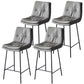 Contemporary Metal Leather Bar Stools Indoor Barstool with Iron Legs and Footrest Dark Gray 4 Piece Set Counter Stool(26"H) Clearhalo 'Bar Furniture' 'Bar Stools' 'bar_stools' 'furn' 'furn_bar_stools' 'furniture_bar_stools' 'Kitchen & Dining Furniture' 'kitchen&dining_furn' 'kitchen' 'kitchen_furn' Furniture' 4654497