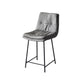 Contemporary Metal Leather Bar Stools Indoor Barstool with Iron Legs and Footrest Dark Gray 1 Piece Short Stool(22"H) Clearhalo 'Bar Furniture' 'Bar Stools' 'bar_stools' 'furn' 'furn_bar_stools' 'furniture_bar_stools' 'Kitchen & Dining Furniture' 'kitchen&dining_furn' 'kitchen' 'kitchen_furn' Furniture' 4654498