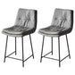 Contemporary Metal Leather Bar Stools Indoor Barstool with Iron Legs and Footrest Dark Gray 2 Piece Set Short Stool(22"H) Clearhalo 'Bar Furniture' 'Bar Stools' 'bar_stools' 'furn' 'furn_bar_stools' 'furniture_bar_stools' 'Kitchen & Dining Furniture' 'kitchen&dining_furn' 'kitchen' 'kitchen_furn' Furniture' 4654499