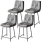 Contemporary Metal Leather Bar Stools Indoor Barstool with Iron Legs and Footrest Dark Gray 4 Piece Set Short Stool(22"H) Clearhalo 'Bar Furniture' 'Bar Stools' 'bar_stools' 'furn' 'furn_bar_stools' 'furniture_bar_stools' 'Kitchen & Dining Furniture' 'kitchen&dining_furn' 'kitchen' 'kitchen_furn' Furniture' 4654500